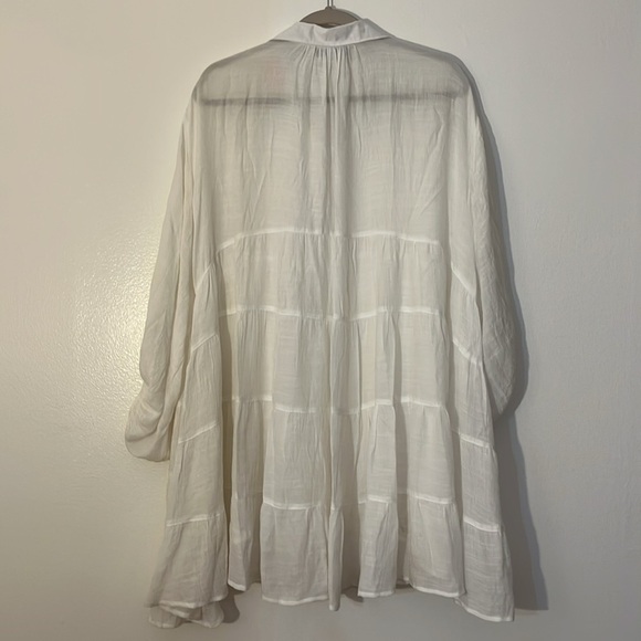Sweet Lovely by Jen | White gauzy tiered ruffle blouse/top Womens size 3X - Picture 5 of 7